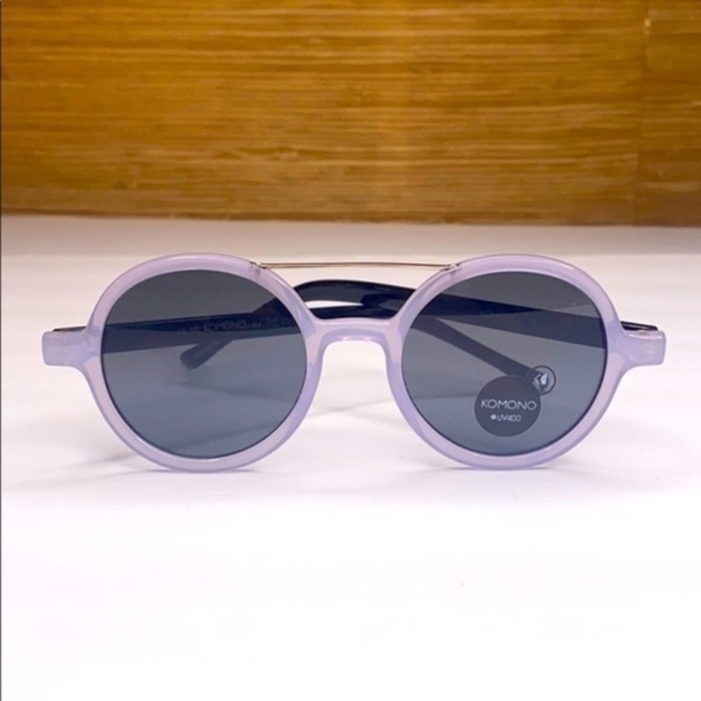 NEW KOMONO Vivien Violet Black Sunglasses purple round